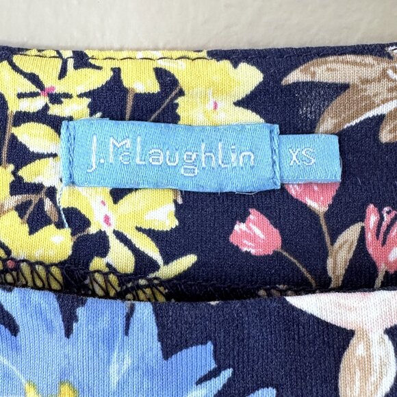 J. McLaughlin Wavesong Catalina Cloth Blue Floral Bateau Neck Top - Picture 4 of 9